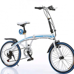 KAMELUN Folding Bike KAMELUN Folding Bike 20 inch Lightweight City Bicycle Folding Bike Shock-absorbing Off-road Anti-tire Mountain Bike Male And Female Adult Lady Bike, Blue, 20in