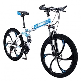 KANULAN Folding Bike KANULAN Bike 27 Speeds Blue Bikes, With Anti Slip Wear Resistant, Wheel Dual Mountain Fast Folding Ergonomic Lightweight Bike Sport For Men Or Women T