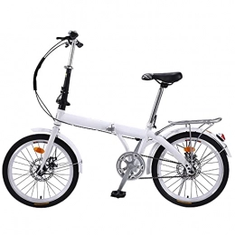 KANULAN Folding Bike KANULAN Folding Bike White Mountain Bike 7 Speed For Mountains And Roads Wheel Dual Suspension, Adjustable Seat Suitable, Height And Save Space Better T