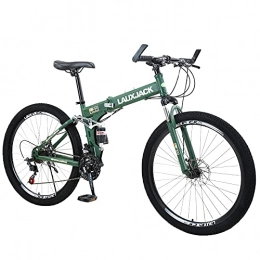 KANULAN Folding Bike KANULAN Green Bicycle Mountain Bike Ergonomic Saddle Folding Bike, Anti-skid Tires, Small Space Occupation Comfortable And Beautiful Easy To Fold T(Size:24 speed)