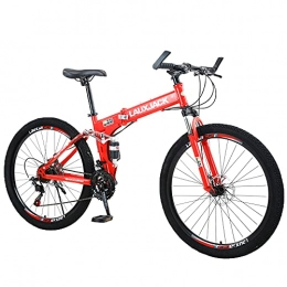 KANULAN Folding Bike KANULAN Mountain Bicycle Red Bike Easy To Fold, Ergonomic Saddle Folding Bike, Anti-skid Tires, Comfortable And Beautiful, Small Space Occupation T(Size:27 speed)