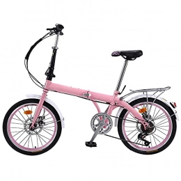 KANULAN Bike KANULAN Mountain Bike Folding Bike Adjustable Seat, Suitable 7 Speed, For Mountains And Roads Outdoor Garden Pink Bike Balance ​Training ​Wheel T