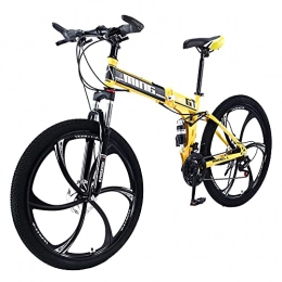 KANULAN Bike KANULAN Mountain Bike Yellow Bike Fast Folding With Anti Slip Wear Resistant For Men Or Women Dual Wheel Bikes Ergonomic Lightweight Sport T(Size:30 speed)