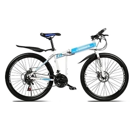 Kays Folding Bike Kays 26 Inch Sports Leisure Bikes Folding Carbon Steel Frame With Dual Suspension 21 / 24 / 27-Speed For Men Woman Adult And Teens(Size:21 Speed, Color:Blue)