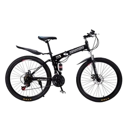 Kays Bike Kays Foldable Mountain Bike 21 Speed Bicycle Front Suspension MTB Carbon Steel Frame 26" Wheels For Men Woman Adult And Teens(Color:Black)