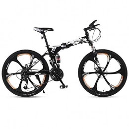 Kays Bike Kays Mountain Bike, 26 Inch Foldable Hardtail Bicycles, Full Suspension And Dual Disc Brake, Carbon Steel Frame (Color : Black, Size : 21-speed)