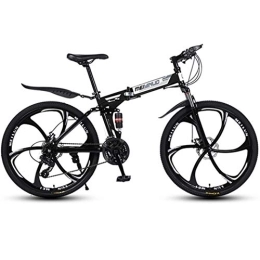 Kays Bike Kays Mountain Bike, Foldable Bicycles, Carbon Steel Frame, Dual Suspension And Dual Disc Brake, MTB Bike, 26inch Wheels (Color : Black, Size : 24-speed)