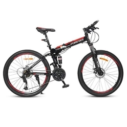 Kays Bike Kays Mountain Bike, Foldable Hardtail Bicycles, Full Suspension And Dual Disc Brake, 26 Inch Wheels, 24 Speed (Color : Red)