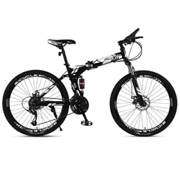 Kays Bike Kays Mountain Bikes, 26 Inch Foldable Hardtail Mountain Bicycles, Carbon Steel Frame, Dual Disc Brake And Dual Suspension (Color : Black, Size : 21 Speed)