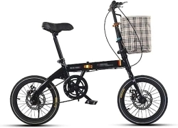 Kcolic Folding Bike Kcolic 16 Inch Folding Bike, Carbon Steel Frame, Bicycle Folding Bike with Basket and Comfort Saddle, Camping Bike, City Bike C, 16inch