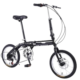 Kcolic Bike Kcolic Mini Folding Bike, 16 Inch Lightweight Alloy Folding City Bicycle, Variable Speed High Carbon Steel Frame Through Foldable Compact Bicycle for Adults Student A, 16inch
