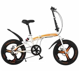 KDHX Folding Bike KDHX 20 Inches Mountain Bike Foldable Trail Bicycle High Carbon Steel Frame Dual Disc Brake for Men Adult Bicycle Outdoor Sports (Color : White)