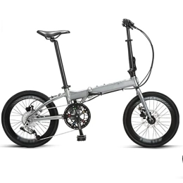 KDHX Bike KDHX 20inch Mountain Bike Foldable Bicycle Aluminum Frame with Suspension Fork Dual Disc Brakes Multiple Colors for Youth Men Women Adult (Color : Grey, Size : 9 speed)