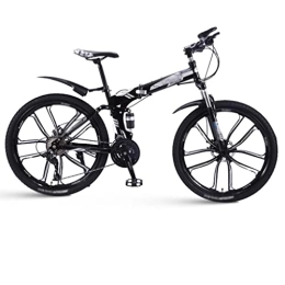 KDHX Bike KDHX Mountain Bike Foldable Bicycle 26 Inch Wheels 30 Speed High Carbon Steel Frame Disc Brake System for Adults and Youth