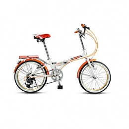 Kehuitong Folding Bike Kehuitong Road Bike, Folding Bike, Adult Female Ultra Light Portable Variable Speed Bicycle, Aluminum Alloy- 20 inches The latest style, simple design (Color : Orange, Size : 20 inches)
