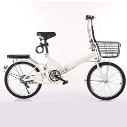 Kerryshop Bike Kerryshop Folding Bikes Folding Bicycle 20 Inch Student Adult Men And Women Variable Speed Car Ultra Light Portable Bicycle foldable bicycle (Color : White, Size : 20inch)