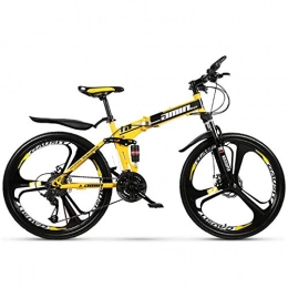 Khosd Bike Khosd Folding Bike, Unisex Alloy City Bicycle 26" With Adjustable Handlebar, Suspension Mountain Bikes, 3 Spokes Integrated Wheel, 21, 24, 27 and 30-Speed transmission MTB