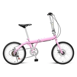 Kids Bikes Bike Kids Bikes Adult Folding Bicycle Girl Princess 16 20 Inches Double Disc Brake 6 Speed Adjustable Seat High Carbon Steel Frame Free Installation Super Light(Size:16in, Color:Pink)
