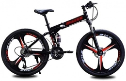 Generic Folding Bike Kids' Bikes Dual Suspension Mountain Bikes Mountain Bikes Folding 24 Inches Wheels City Road Bike Outdoor Folding Bicycle (Color : Red Size : 27 Speed)-21_Speed_Silver