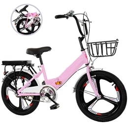 KJHGMNB Folding Bike KJHGMNB Folding Bicycle, Children's Folding Girl Princess Bike, Key Folding Design, Thick Tube Wall, High-Strength Carbon Steel Material, Easy To Carry, Save Space, And Easy To Put in The Trunk