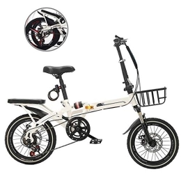 KJHGMNB Folding Bike KJHGMNB Folding Bicycle, No Need To Install, Fast Folding in Ten Seconds, No Space Can Be Easily Put into The Trunk of The Car, Reinforced High-Carbon Steel Frame, White