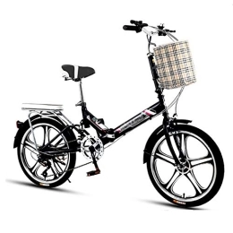 KJHGMNB Folding Bike KJHGMNB Folding Bicycle, Ultra-Light And Portable Female Adult Bicycle Variable Speed 20 Inches 16 Small Wheels for Adult Working Adults And Men, Fast Folding, Saving Space, No Need To Install, Yellow