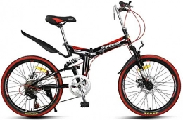 KKKLLL Folding Bike KKKLLL Folding mountain bike double shock absorption shift adult student male and female youth soft tail off-road racing 22 inch 7 speed