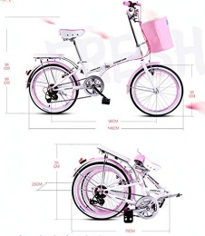 KKKLLL Bike KKKLLL Folding Mountain Bike Speed High Carbon Steel Male and Female Students Adult Bicycle 20 Inch