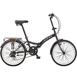 KKLTDI Full Suspension Unisex,Foldable Bicycle,20 Inch 6 Speed Folding Bike,Lightweight City Bicycle Black 20 Inch