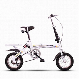 KOSGK Folding Bike KOSGK Folding Bike Deluxe Bicycles 12 Inches Mini Small Portable Ultralight Damping Does Not Occupy Space (Color : White)