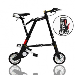 KOSGK Bike KOSGK Lightweight Mini Folding Bikes Flying Bicycles 8" Aluminum alloy Stronger Frame, Unisex, Gold Gloss, Black