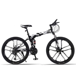 KOSGK Folding Bike KOSGK Unisex Bicycles 26" 27-Speed Folding Mountain Trail Bicycle Compact Bike Drivetrain for Adult YouthBoys and Girls