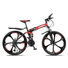 KP&CC Folding Bike KP&CC 6 cutter Wheel Mountain Bike Speed Off-road Folding Bike Double Shock Absorption, 8 Seconds Fast Folding, Easy to Carry for Men and Women, Red