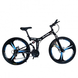KP&CC Folding Bike KP&CC 6 cutter Wheels Mountain Bike Adult Shock-absorbing Disc Brake Y-folding Bicycle for Men and Women, Black