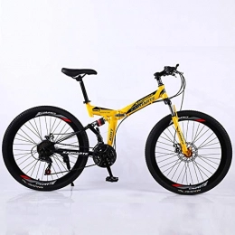KP&CC Folding Bike KP&CC Multiple cutter Wheels Mountain Bike Adult Student Folding Double Shock-absorbing Bicycle, Convenient and Fast for Men and Women, Yellow