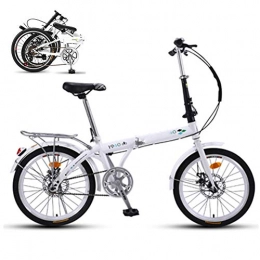 KuaiKeSport Folding Bike KuaiKeSport Folding Bike for Adults Student, 20-Inch Portable Lightweight Folding Bicycle, Fold up City Bike for Women Men, Damping 7 Speed Bicycle Urban Commuter Road Bike Adjustable Seat, White