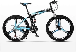 KURKUR Mountain Bike, Mountain Bike Folding Bike Mountain Bicycle Folding Bike Road Men's MTB Bikes 24 Speed Bikes Wheels For Adult Womens (Color : Blue, Size : 26in)