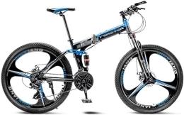 KURKUR Folding Bike KURKUR Mountain Bike, Mountain Bike Folding Bike Mountain Bike Folding Road Bicycle Men's MTB 21 Speed Bikes Wheels For Adult Womens (Color : Blue, Size : 24in)