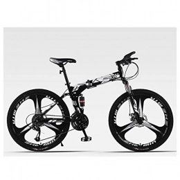 KXDLR Folding Bike KXDLR 21-Speed Disc Brakes Speed Male Mountain Bike(Wheel Diameter: 26 Inches) with Dual Suspension, Black