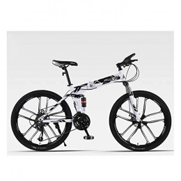 KXDLR Bike KXDLR 26" Wheel Mens Adults Boys Dual Suspension Mountain Bike 24 Speed High-Carbon Steel Frame, White