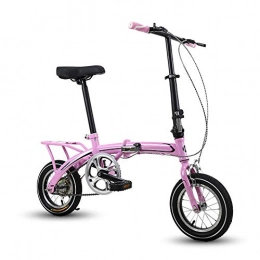 KXDLR Bike KXDLR City Bike Unisex Adults Folding Mini Bicycles Lightweight for Men Women Classic Commuter with Adjustable Handlebar & Seat, Aluminum Alloy Frame, 12 Inch Wheels, Pink