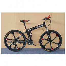 KXDLR Bike KXDLR Folding Bicycle Mountain Bike Damping Road Cycling Adult Male And Female Students 26 Inch 21 Speed, Black