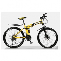 KXDLR Bike KXDLR Folding Mountain Bike Bicycle One Wheel Double Disc Brakes Off-Road Bicycle Male Student Adult 21 Speed 26 Inches, Yellow