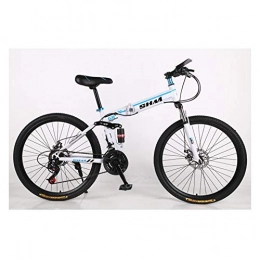KXDLR Folding Bike KXDLR Mountain Folding Bike 21 Speed Bicycle 26 Inch Disc Brake City Bicycle, Fully Adjustable Suspension, Off-Road Bicycle