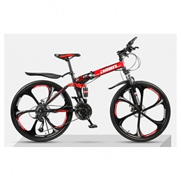 KXDLR Folding Bike KXDLR Mountain Folding Bike, 26 Inches, Mountain Bike, 24 Speed Gears, Dual Suspension, Children's Bicycle, Boys And Girls Bicycle, Black