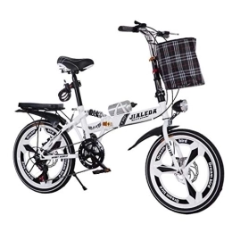 L.BAN Bike L.BAN Bicycle Folding Shifting Disc Brakes 20 Inch Shock Absorption Unisex Ultralight Bicycle Portable Folding Bicycle (Color : WHITE, Size : 150 * 30 * 100CM)