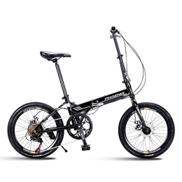 L.BAN Bike L.BAN Bicycle Mountain Bike Folding Bicycle Unisex 20 Inch Small Wheel Bicycle Portable 7 Speed Bicycle (Color : BLACK, Size : 150 * 30 * 60CM)