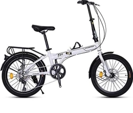 L.BAN Bike L.BAN Folding bicycle 20 inch adult men's and women's ultralight portable single speed small wheel type off-road adult bicycle (Color : WHITE, Size : 150 * 30 * 100CM)