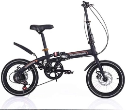 L.HPT Bike L.HPT 16 Inch Loop Folding Bike Ultra Light Portable Folding Bicycle Shock-absorbing 6 Speed For Casual Children Student Young Girl Car Bike Commuter