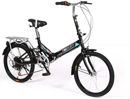 L.HPT Bike L.HPT 20-inch Folding bike 6-speed Cycling Commuter Foldable bicycle Women's adult student Car bike Lightweight aluminum frame Shock absorption-D 110x160cm(43x63inch)